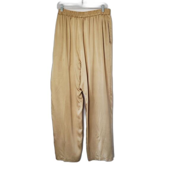Nordstrom Silk Champagne Gold Wide-Leg Pants Plus Sz 2X Old Money Coquette - Picture 5 of 12
